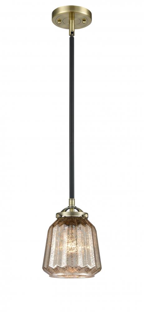 Chatham - 1 Light - 7 inch - Black Antique Brass - Stem hung - Mini Pendant