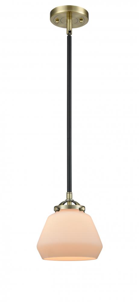 Fulton - 1 Light - 7 inch - Black Antique Brass - Stem hung - Mini Pendant