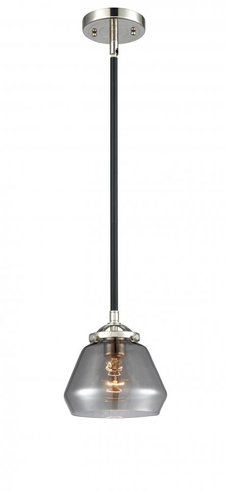 Fulton - 1 Light - 7 inch - Black Polished Nickel - Stem hung - Mini Pendant