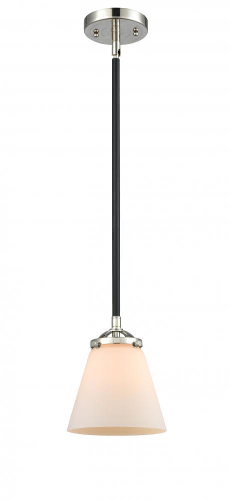 Cone - 1 Light - 6 inch - Black Polished Nickel - Stem hung - Mini Pendant