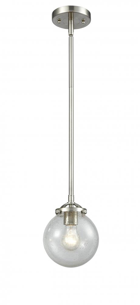Beacon - 1 Light - 6 inch - Brushed Satin Nickel - Stem hung - Mini Pendant
