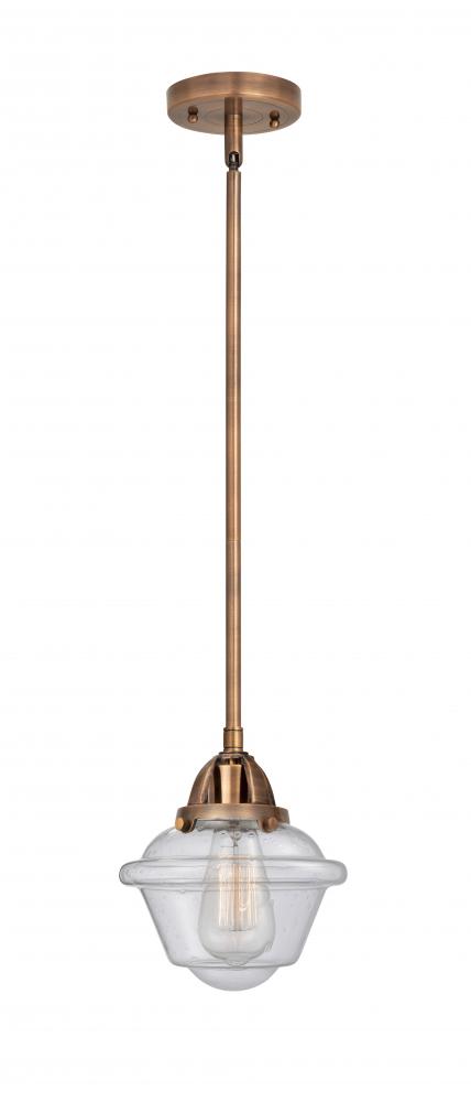 Oxford - 1 Light - 8 inch - Antique Copper - Cord hung - Mini Pendant