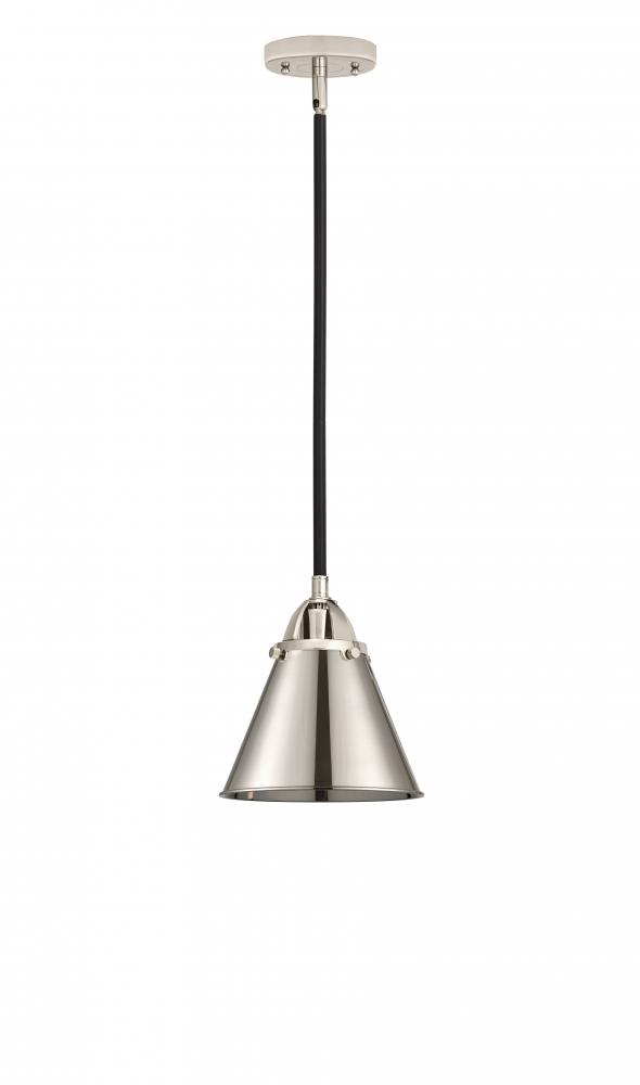 Appalachian - 1 Light - 8 inch - Black Polished Nickel - Stem hung - Mini Pendant