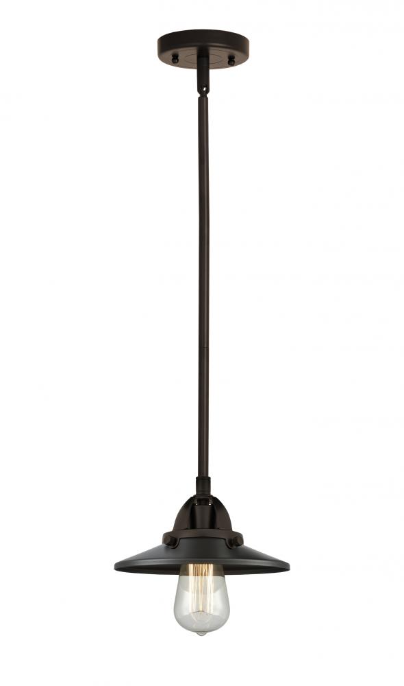 Railroad - 1 Light - 8 inch - Oil Rubbed Bronze - Stem hung - Mini Pendant