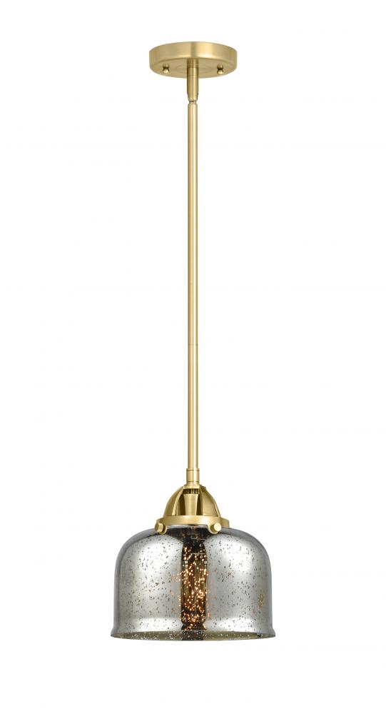 Bell - 1 Light - 8 inch - Satin Gold - Cord hung - Mini Pendant