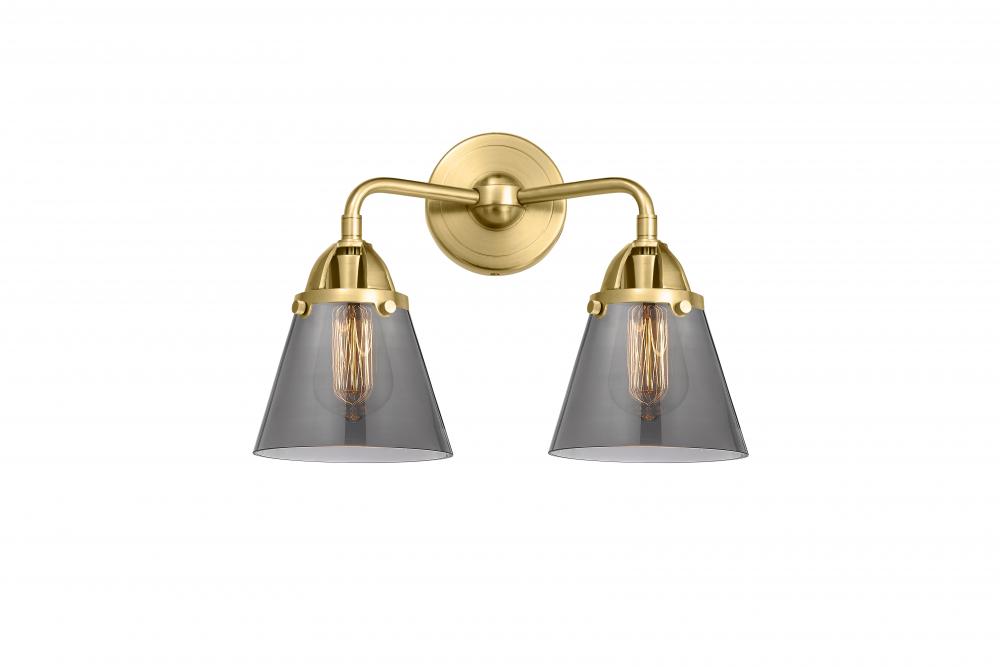 Cone - 2 Light - 14 inch - Satin Gold - Bath Vanity Light