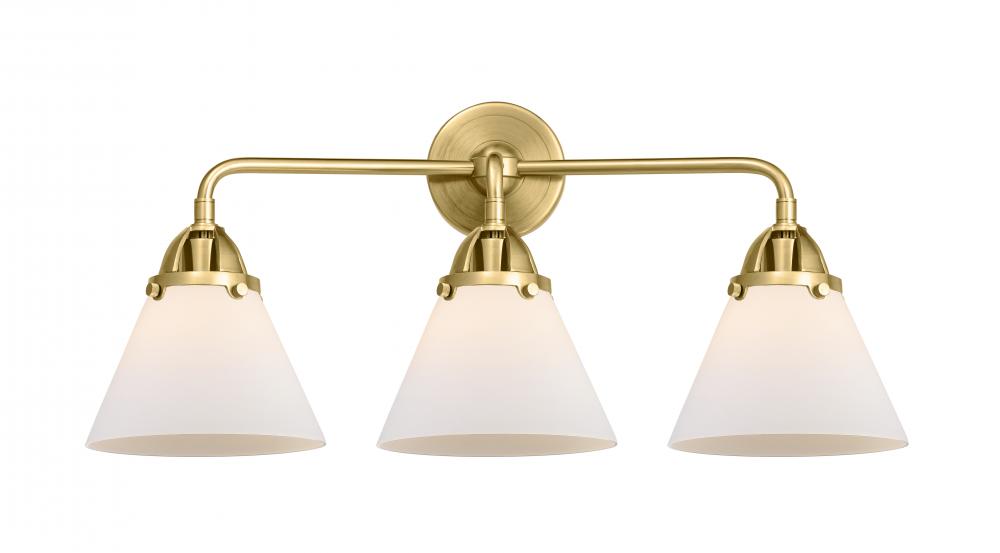 Cone - 3 Light - 26 inch - Satin Gold - Bath Vanity Light