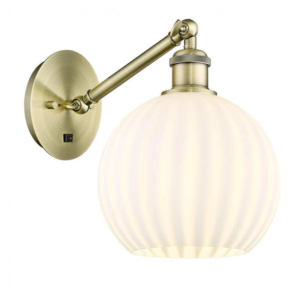 White Venetian - 1 Light - 8 inch - Satin Gold - Sconce