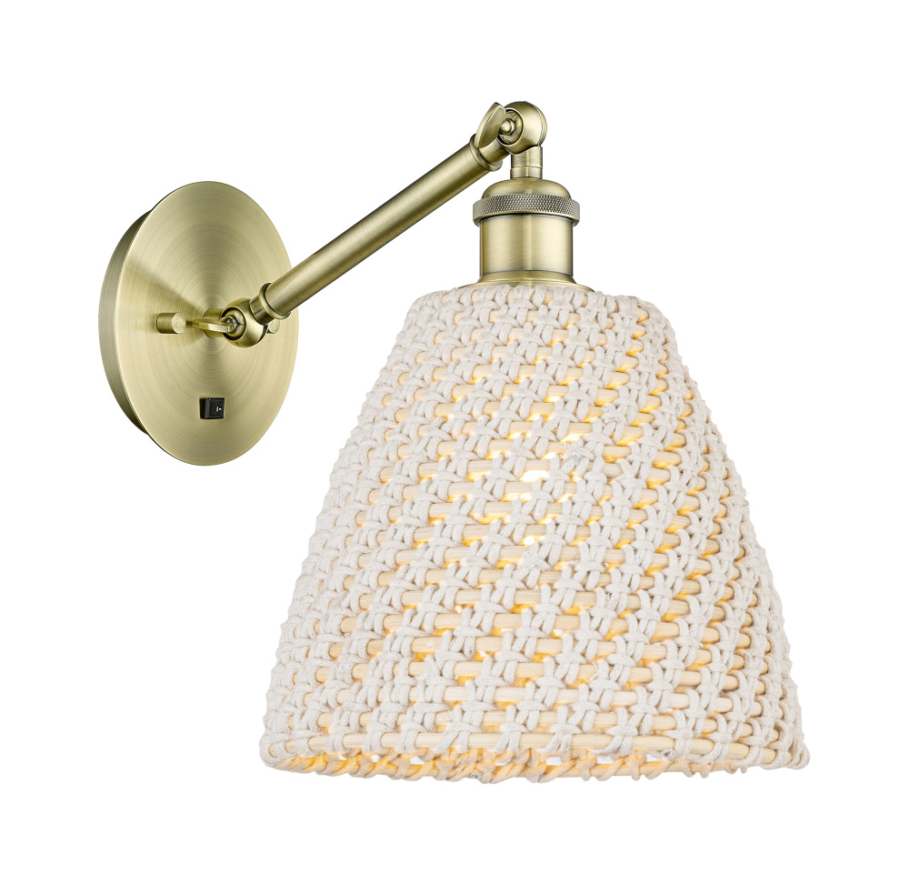 Bristol Natural - 1 Light - 9 inch - Brushed Satin Nickel - Sconce