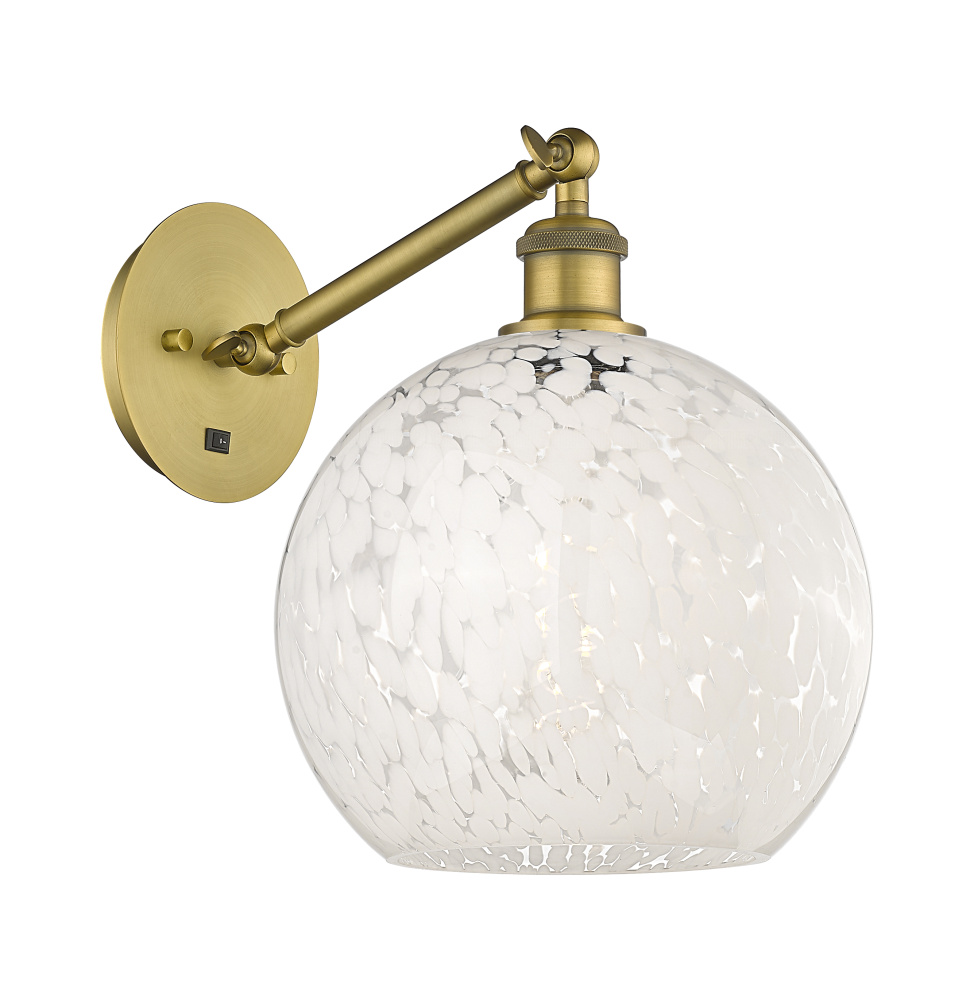 White Mouchette - 1 Light - 10 inch - Brushed Brass - Sconce