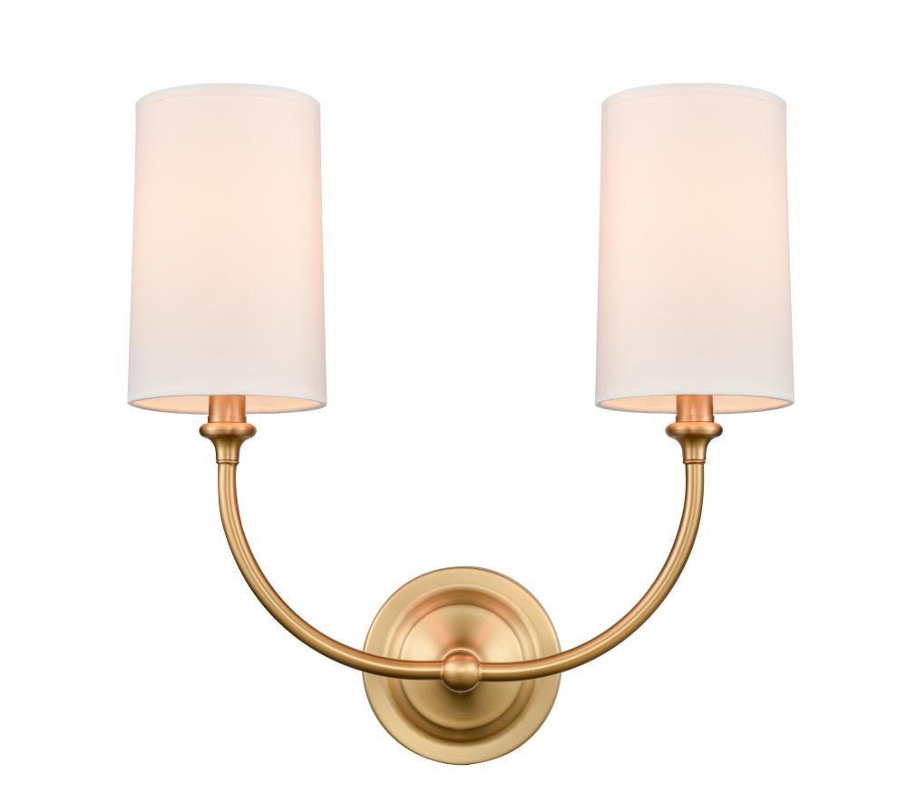 Giselle - 2 Light - 15 inch - Satin Gold - Sconce