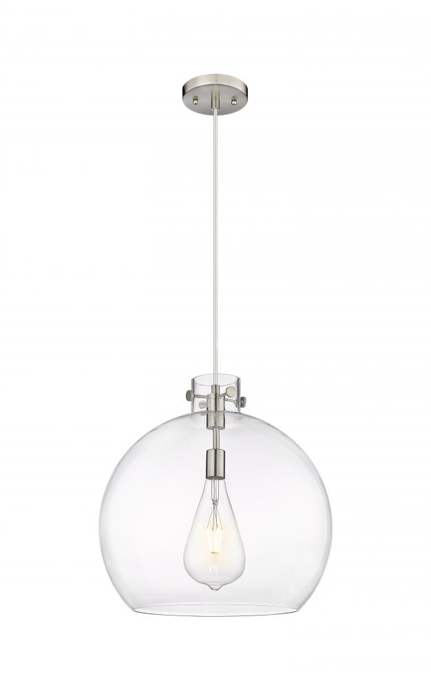 Newton Sphere - 1 Light - 18 inch - Satin Nickel - Cord hung - Pendant