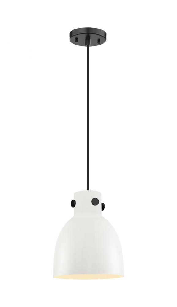 Newton Bell - 1 Light - 8 inch - Matte Black - Cord hung - Pendant