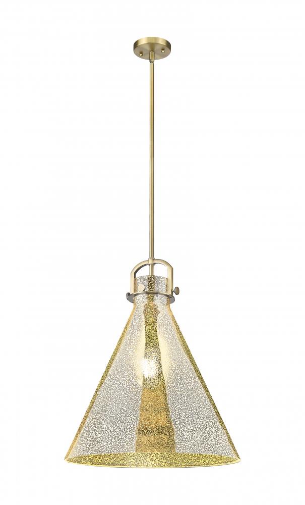 Newton Cone - 1 Light - 18 inch - Brushed Brass - Pendant