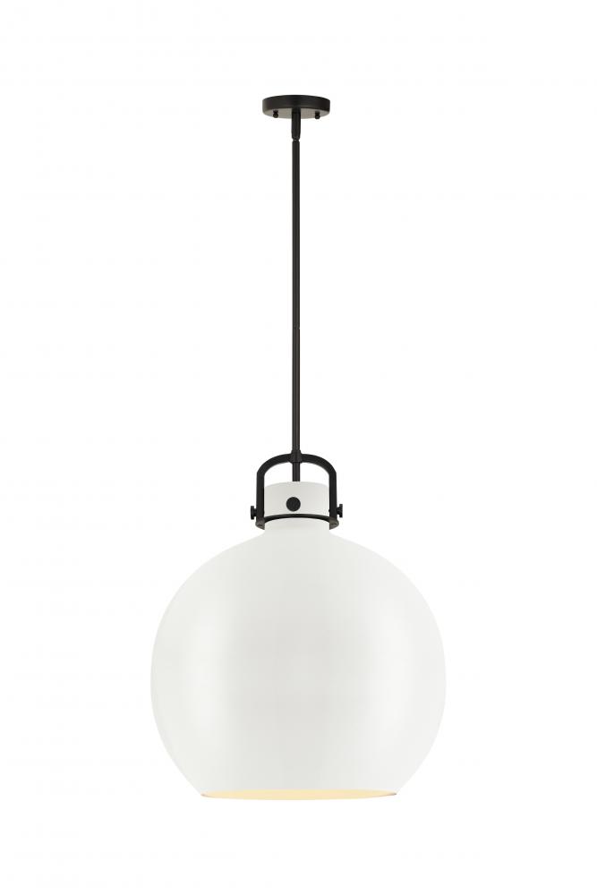 Newton Sphere - 1 Light - 18 inch - Matte Black - Pendant