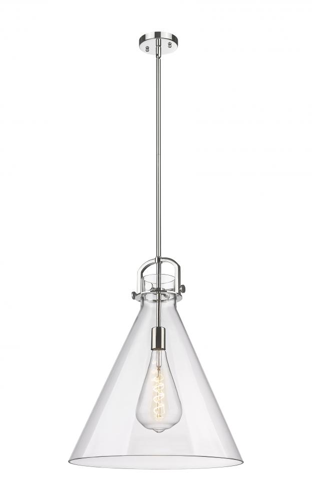 Newton Cone - 1 Light - 18 inch - Polished Nickel - Pendant