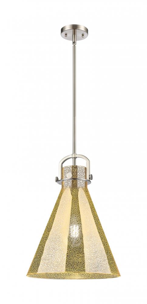 Newton Cone - 1 Light - 14 inch - Satin Nickel - Pendant