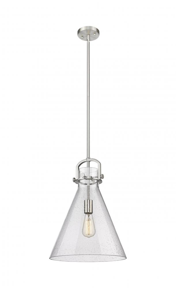 Newton Cone - 1 Light - 14 inch - Satin Nickel - Pendant