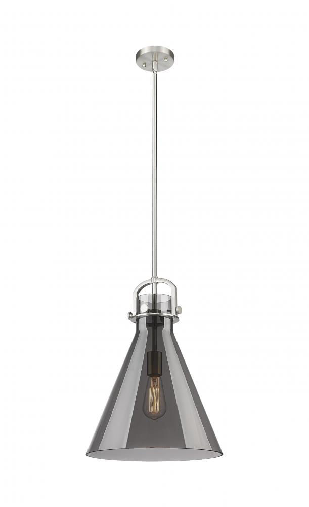 Newton Cone - 1 Light - 14 inch - Satin Nickel - Pendant