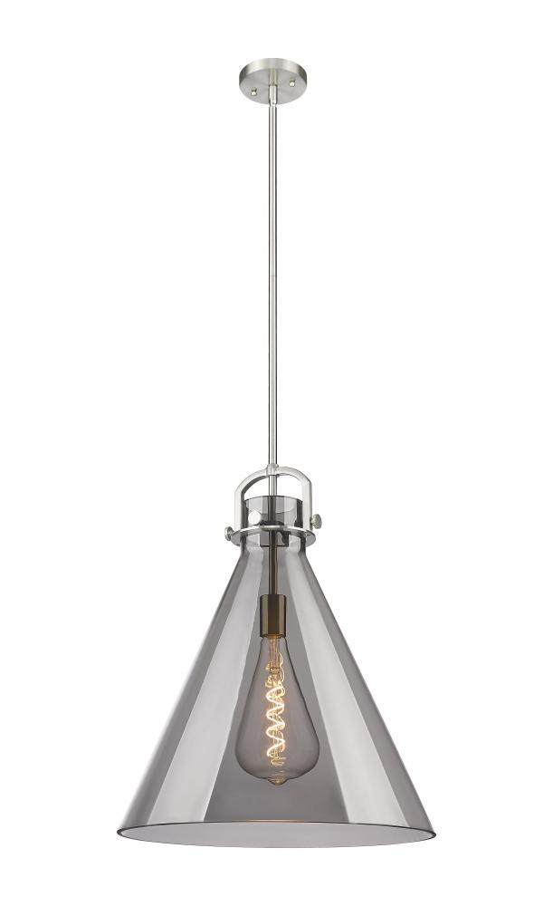 Newton Cone - 1 Light - 18 inch - Satin Nickel - Pendant