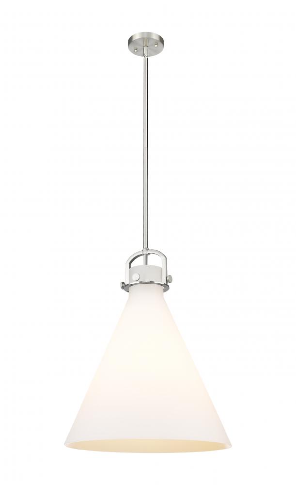 Newton Cone - 1 Light - 18 inch - Satin Nickel - Pendant