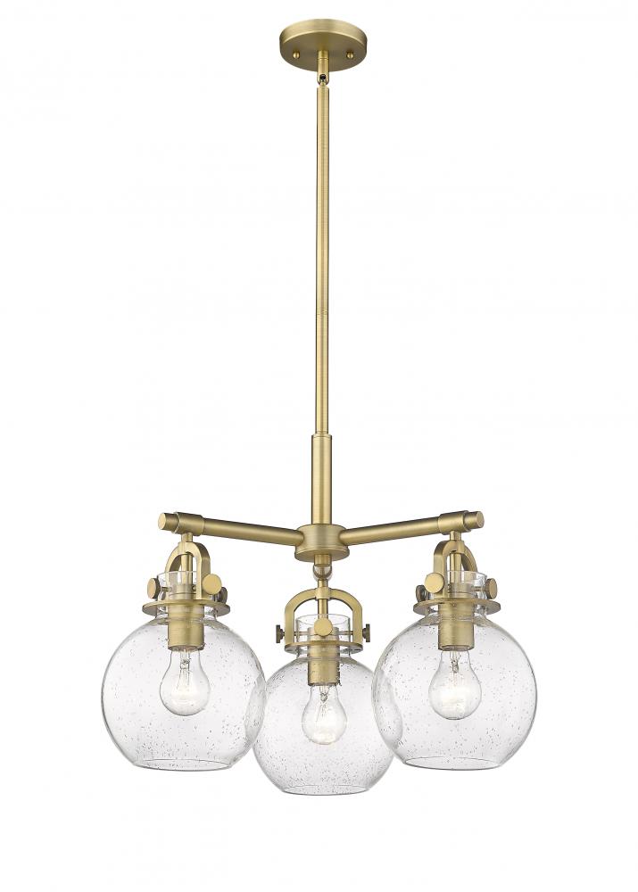 Newton Sphere - 3 Light - 21 inch - Brushed Brass - Pendant