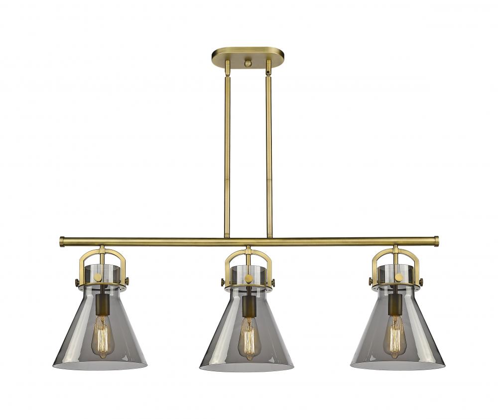 Newton Cone - 3 Light - 42 inch - Brushed Brass - Island Light