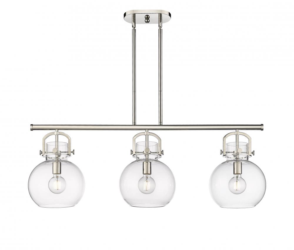 Newton Sphere - 3 Light - 42 inch - Polished Nickel - Island Light