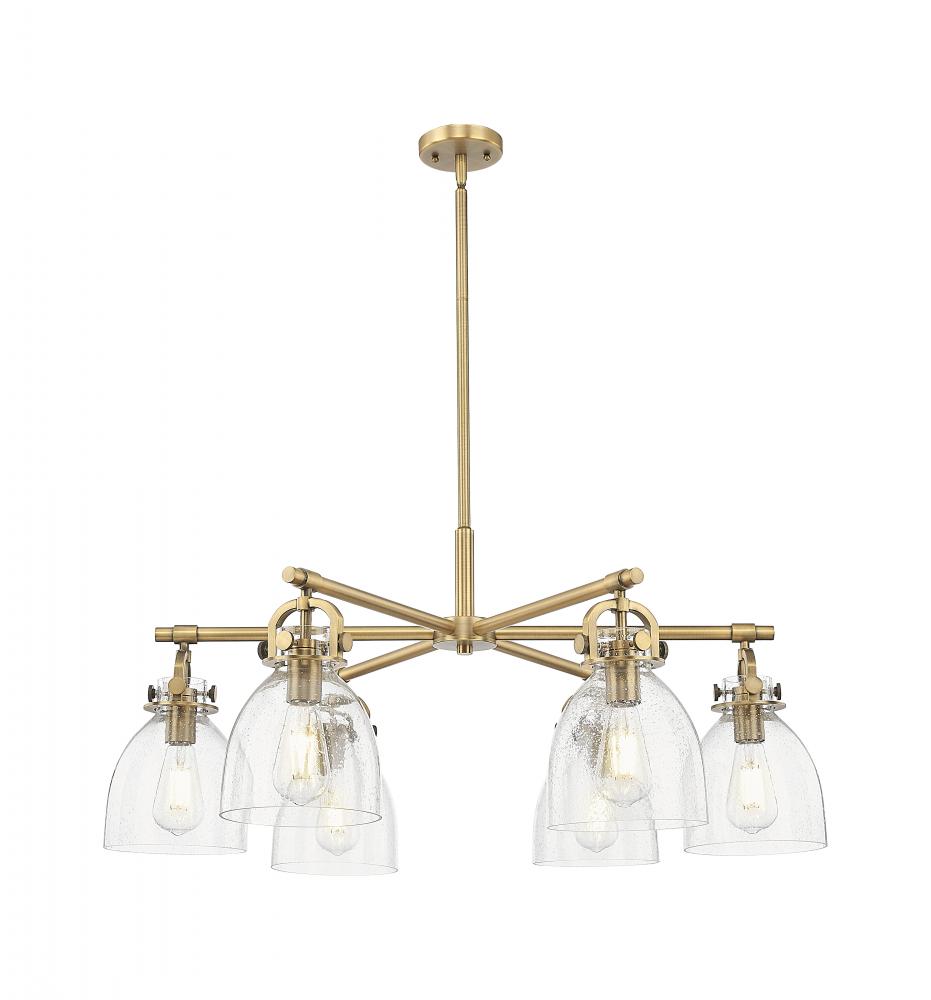 Newton Bell - 6 Light - 26 inch - Brushed Brass - Chandelier