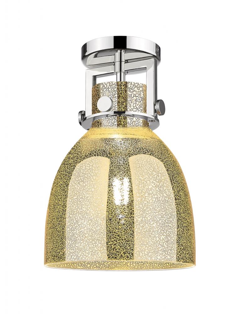 Newton Bell - 1 Light - 8 inch - Polished Nickel - Semi-Flush Mount