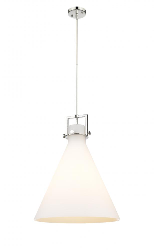 Newton Cone - 1 Light - 18 inch - Polished Nickel - Cord hung - Pendant