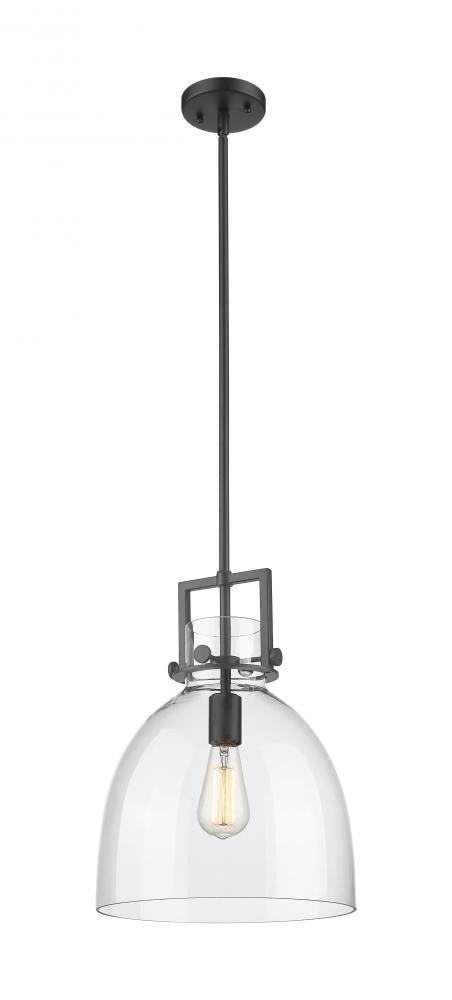 Newton Bell - 1 Light - 12 inch - Matte Black - Mini Pendant