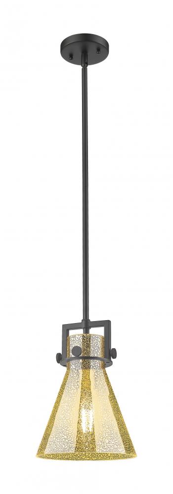 Newton Cone - 1 Light - 8 inch - Matte Black - Mini Pendant