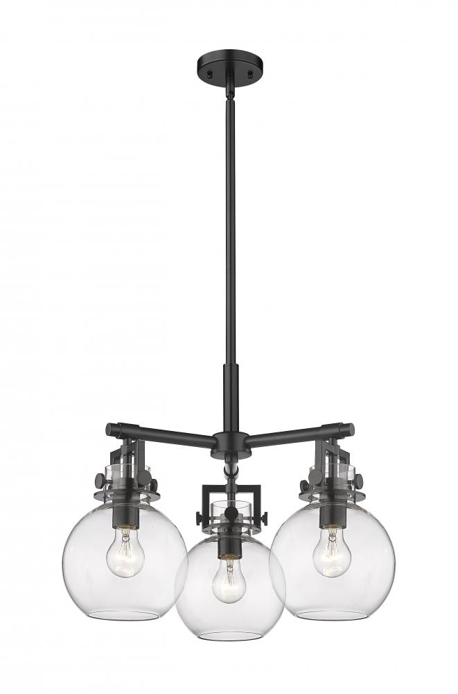 Newton Sphere - 3 Light - 21 inch - Matte Black - Pendant
