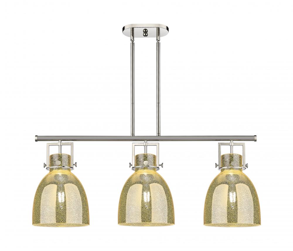 Newton Bell - 3 Light - 42 inch - Polished Nickel - Island Light