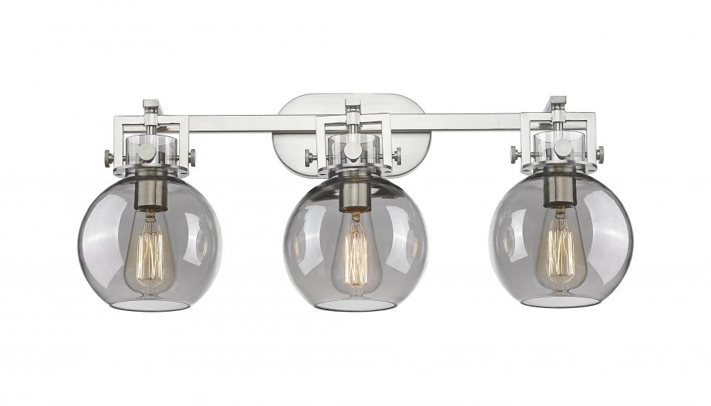 Newton Sphere - 3 Light - 27 inch - Satin Nickel - Bath Vanity Light
