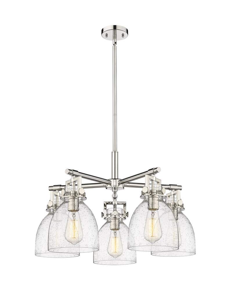 Newton Bell - 5 Light - 26 inch - Polished Nickel - Chandelier