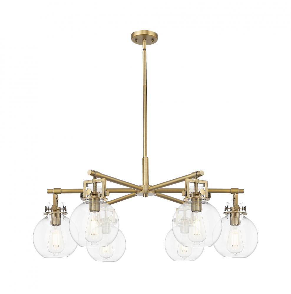 Newton Sphere - 6 Light - 26 inch - Brushed Brass - Chandelier