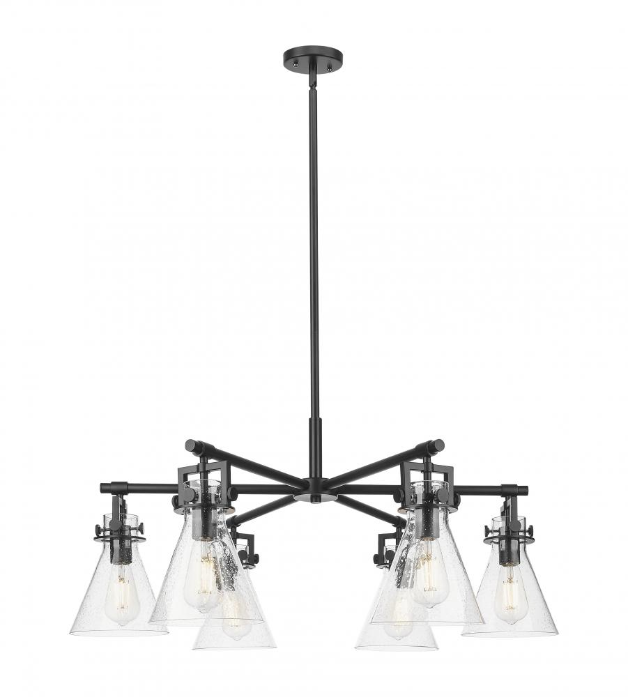 Newton Cone - 6 Light - 26 inch - Matte Black - Chandelier