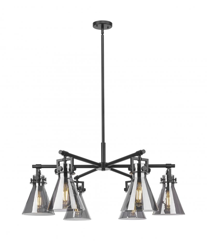 Newton Cone - 6 Light - 26 inch - Matte Black - Chandelier