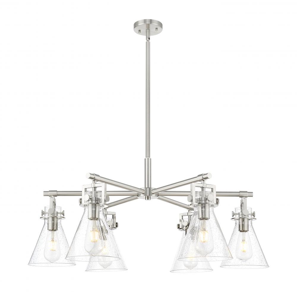 Newton Cone - 6 Light - 26 inch - Satin Nickel - Chandelier