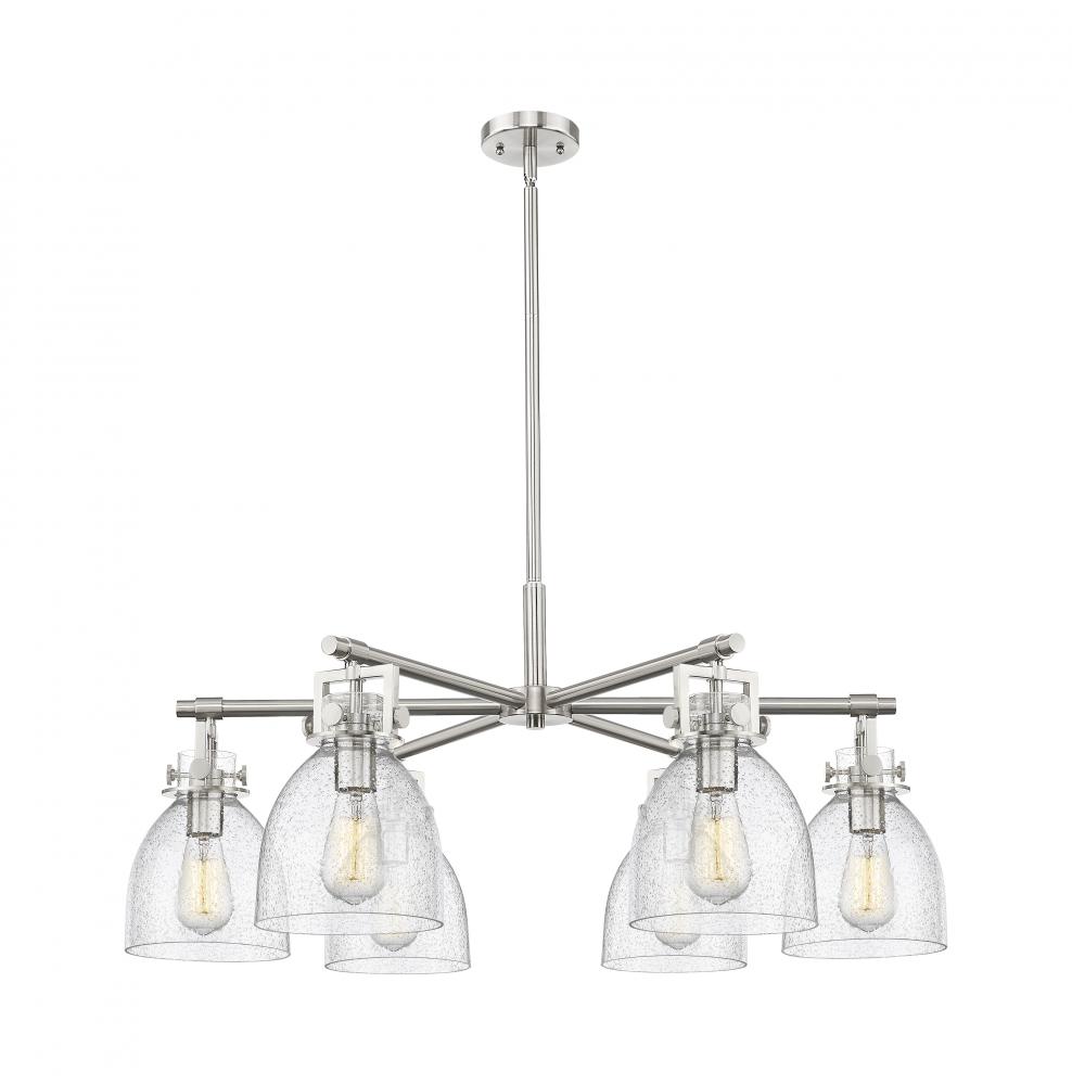 Newton Bell - 6 Light - 26 inch - Satin Nickel - Chandelier