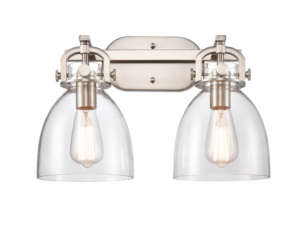 Newton Bell - 2 Light - 17 inch - Polished Nickel - Bath Vanity Light