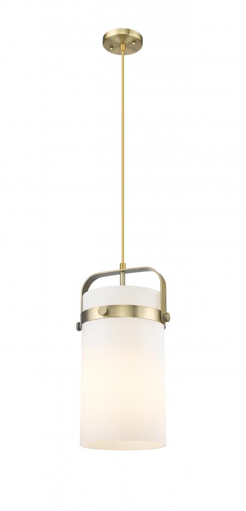 Pilaster - 1 Light - 8 inch Glass - Brushed Brass - Pendant