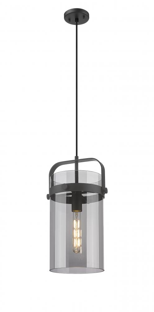 Pilaster - 1 Light - 8 inch Glass - Matte Black - Pendant