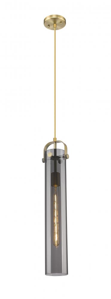 Pilaster - 1 Light - 4 inch Glass - Brushed Brass - Pendant