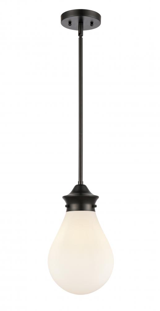 Genesis - 1 Light - 8 inch - Matte Black - Stem hung - Mini Pendant