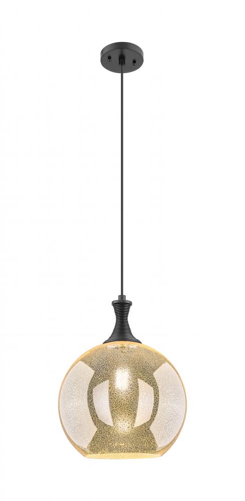 Astor - 1 Light - 12 inch - Matte Black - Cord hung - Mini Pendant