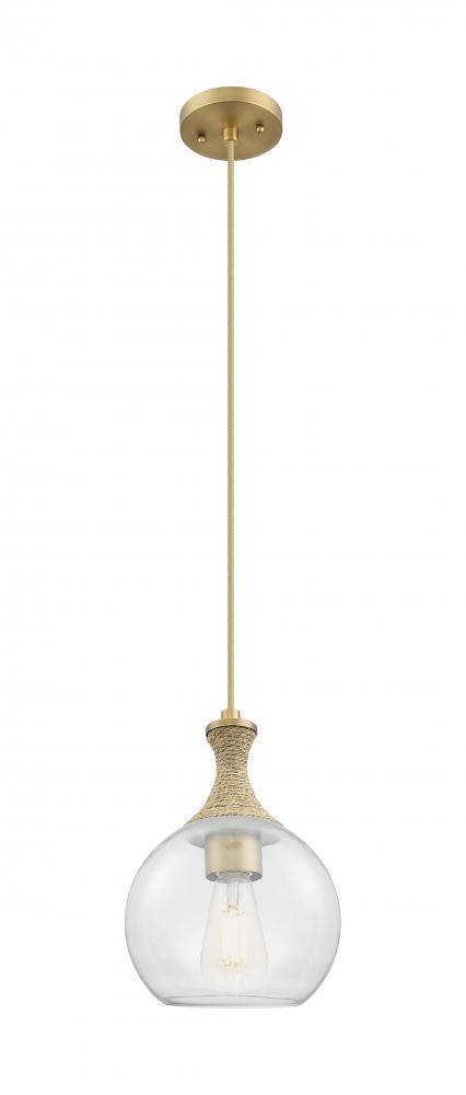 Astor - 1 Light - 8 inch - Brushed Brass - Cord hung - Mini Pendant