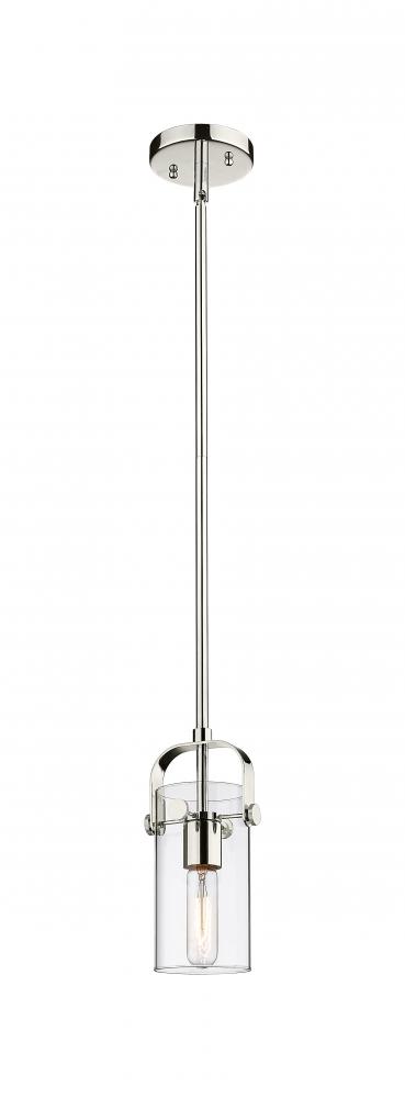 Pilaster II Cylinder - 1 Light - 7 inch Long Glass - Polished Nickel - Pendant